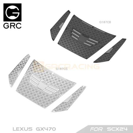 Stainless Steel Diamond Plates Engine Hood for SCX24 LEXUS Upgrade