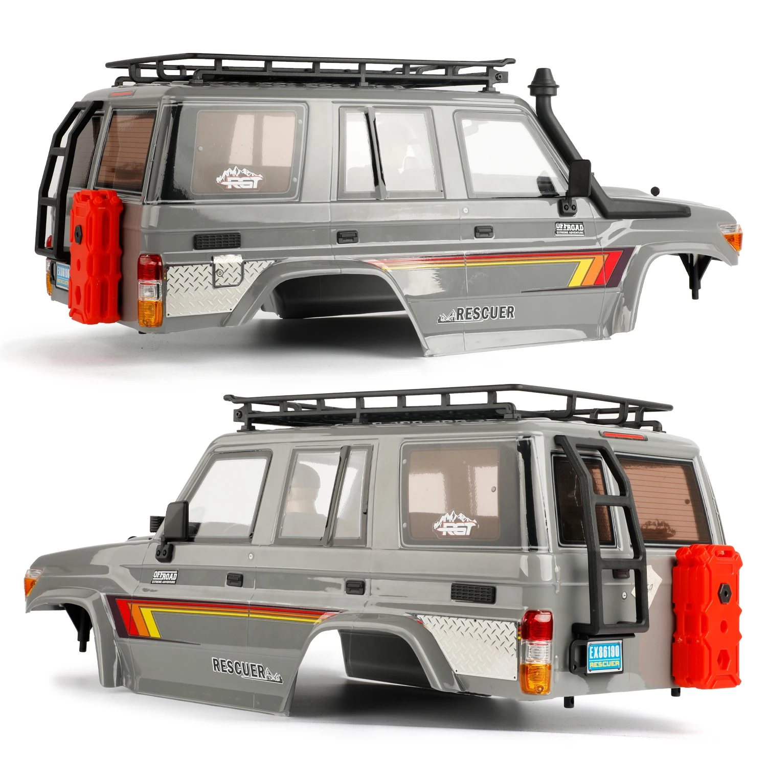 Stainless Steel Chequered Plates for RGT EX86190 LC76 Body Tail Side - Image 7