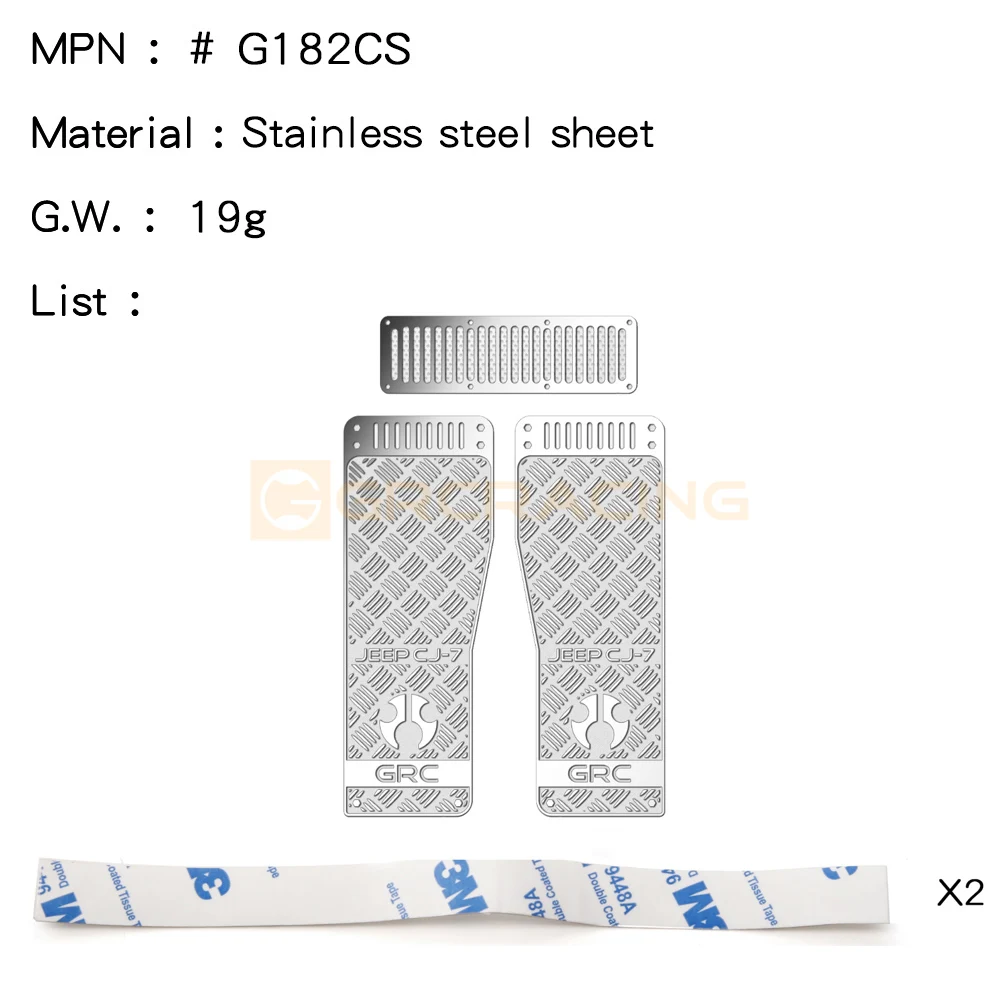 Hood Grille Stainless Steel Decorative Sheets for SCX10 III CJ-7 Upgrade Parts - Image 7