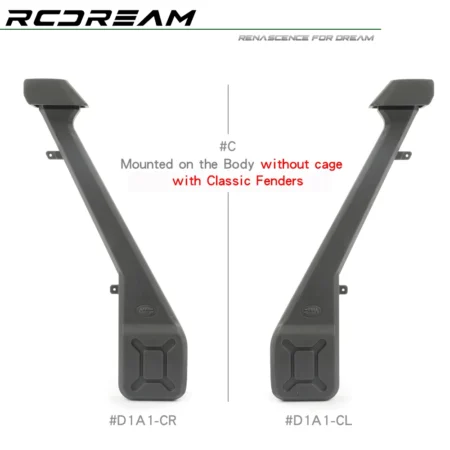 3D Printed Snorkel C Mounted Without Cage Classic Fender for RD90 RD110 RD130 D90 D110