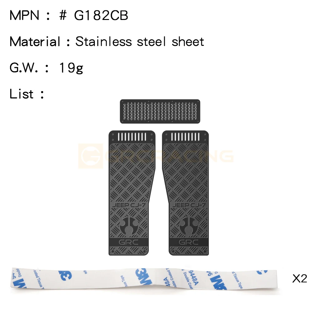 Hood Grille Stainless Steel Decorative Sheets for SCX10 III CJ-7 Upgrade Parts - Image 6