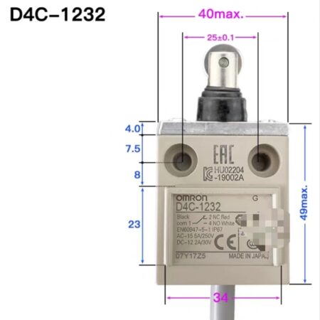 1PC NEW FOR Omron D4C-1232 Limit Switch 3m Cable