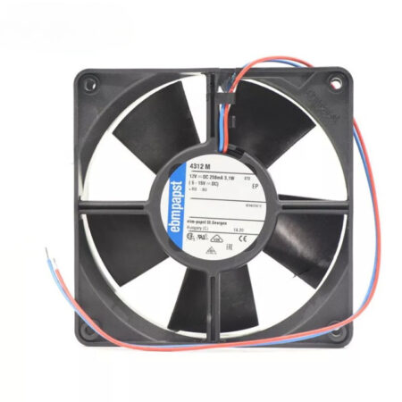 1pc New Ebmpapst 4312M DC 12V 3.1W 258mA 120*120*32MM 2-Wire Axial Cooling Fan