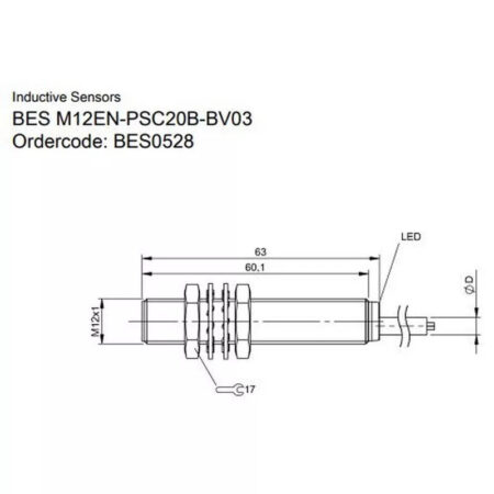 Balluff BES0528 BES M12EN-PSC20B-BV03 Inductive Sensor