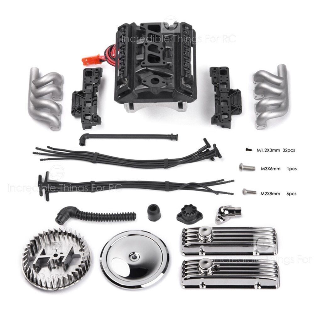 V8 Simulate Engine Motor Cooling Fans Radiator for 1/10 RC TRX4 AXIAL - Image 4
