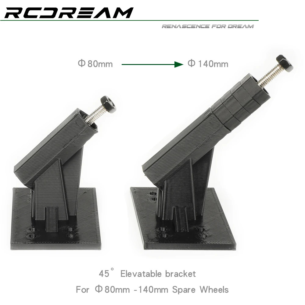 1/10 1/8 Spare Wheel Bracket 12mm Hex Hub 45° for Trx4 SCX10 Truck Bed Upgrade