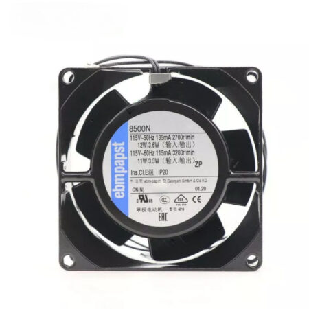 Ebmpapst 8500N 115VAC 12/11W 135mA 80x80x38mm 2 Wire All-Metal Axial Cooling Fan