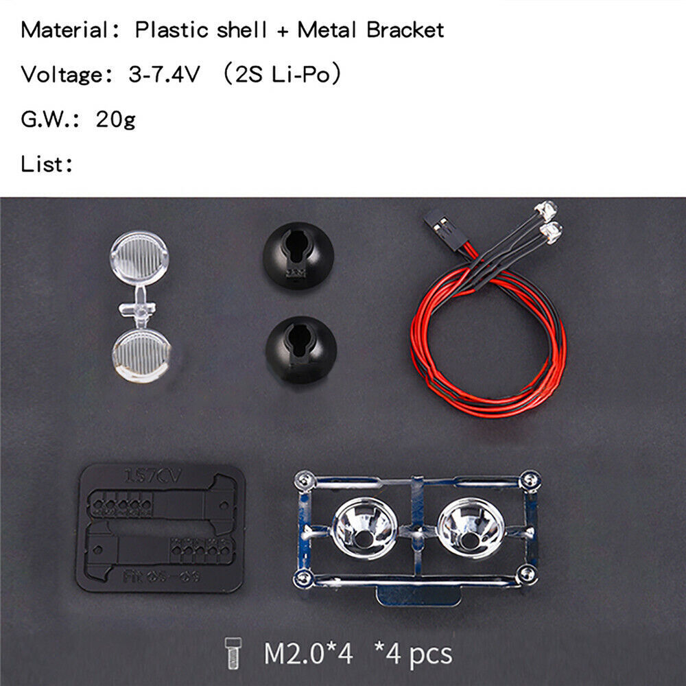 1/10 T4 SCX10 Model Car for Simulation 18mm Retro Round Spotlight Headlight - Image 5