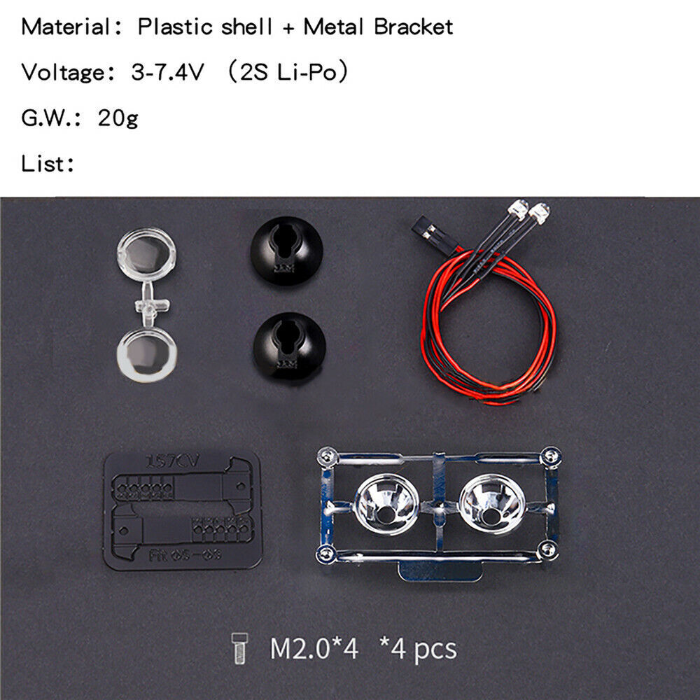 1/10 T4 SCX10 Model Car for Simulation 18mm Retro Round Spotlight Headlight - Image 6