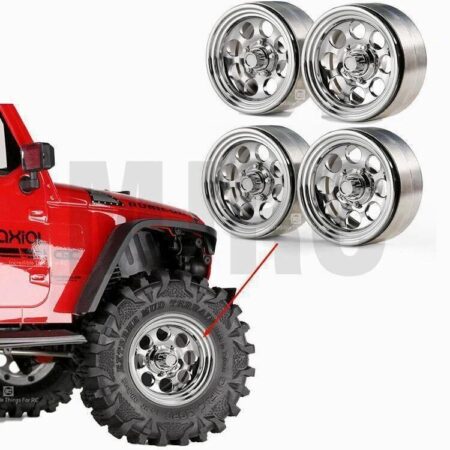 1.9" inch Aluminum Chrome Beadlock Wheels Hubs G08 for 1/10 Jp SCX10 TRX4 90046