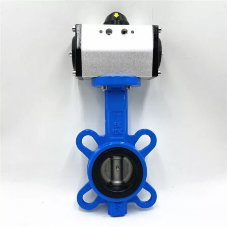 2" DN50 Double Acting EPDM Sealing Pneumatic Butterfly Valve Wafer Type