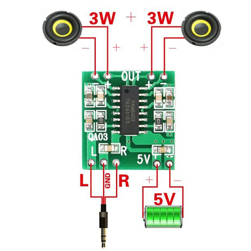 5pcs PAM8403 Mini 2 Channel 3W Class D Stereo Audio Power Amplifier Module Board - Image 3