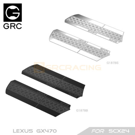 LEXUS Side Skirt Stainless Steel Diamond Plates for SCX24 Body Decoration