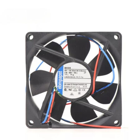 New Ebmpapst 8418N DC 48V 42mA 2.0W 80*80*25MM 2-wire 3100RPM Axial Cooling Fan