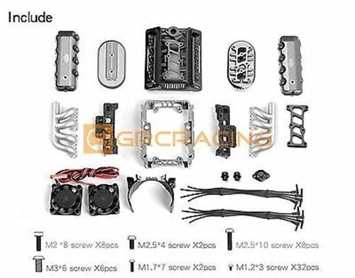 Engine Hood Fan Radiator 1/10 RC 1976 Model Simulation V8 F76 Motor Radiator - Image 14