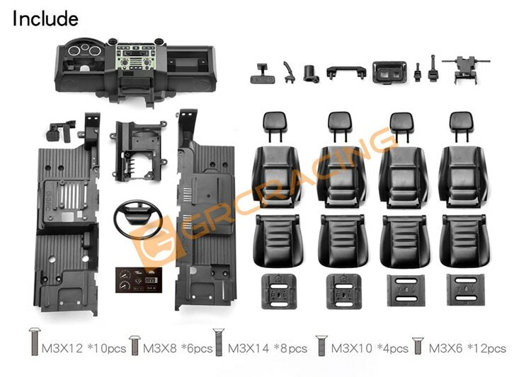 GRC 1/10 Defender Interior Kit w/o Battery Cover for TRAXXAS TRX-4 Defender - Image 14