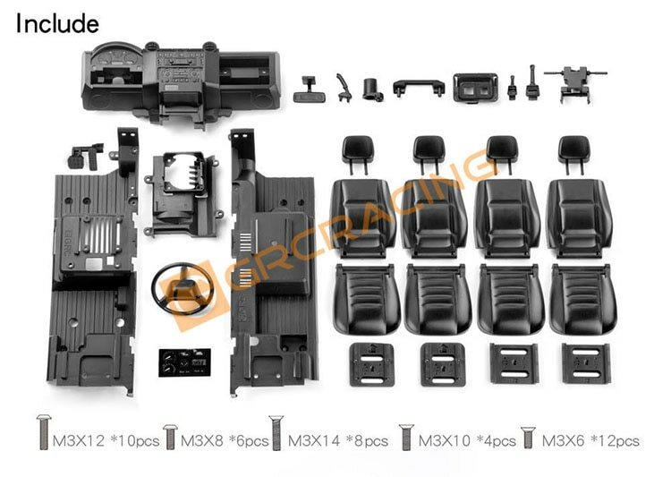 GRC 1/10 Defender Interior Kit w/o Battery Cover for TRAXXAS TRX-4 Defender - Image 15