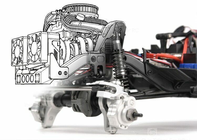 Engine Hood Fan Radiator 1/10 RC 1976 Model Simulation V8 F76 Motor Radiator - Image 13