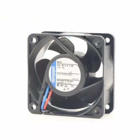 New Ebmpapst 624H DC 24V 100mA 2.4W 60*60*25MM 2-Wire 6850RPM Axial Cooling Fan