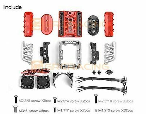 Engine Hood Fan Radiator 1/10 RC 1976 Model Simulation V8 F76 Motor Radiator - Image 15