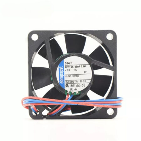 Ebmpapst 514F Axial Fan 24V 39mA 0.9W 50*50*15MM 2-wire Pitchmaster Cooling Fan