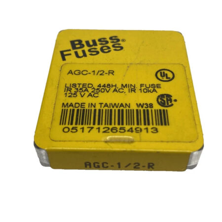 FOR BUSSMANN AGC-1/2-R Miniature Fuse 0.5A 250VAC PACKAGE OF 5