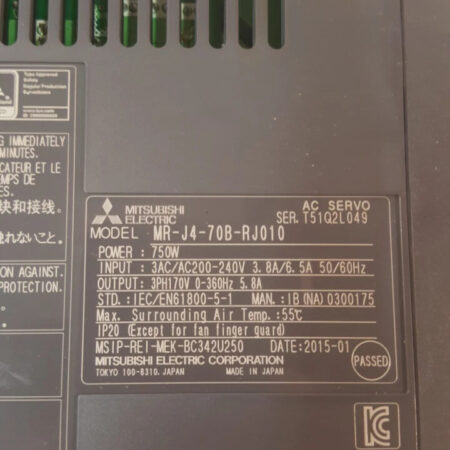 FOR MR-J4-70B-RJ010 Mitsubishi AC Servo Drive