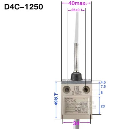 1PC NEW FOR Omron D4C-1250 Limit Switch 3m Cable