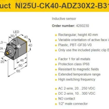 1pcs TURCK Elektronik NI25U-CK40-ADZ30X2-B3131
