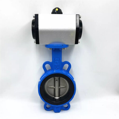 4" DN100 Double Acting Pneumatic Butterfly Valve Wafer Type EPDM Sealing