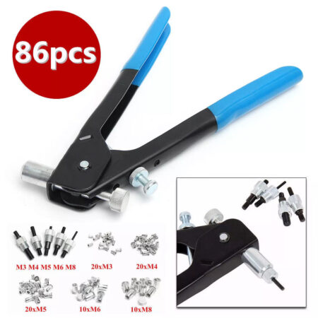86pcs Rivet Nut Setter Heavy Duty Nut Tool M5 M8 Rivet Insert Kit