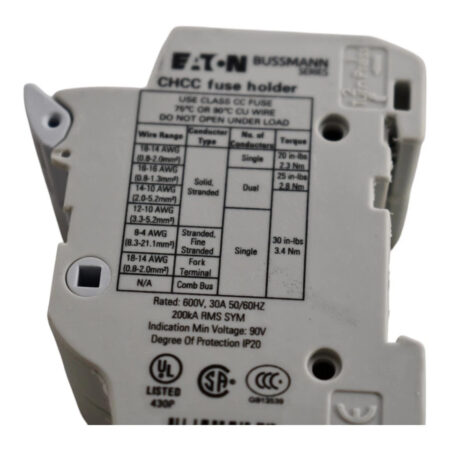 FOR EATON CHCC2DU 2P Fuse Holder 600V 30A