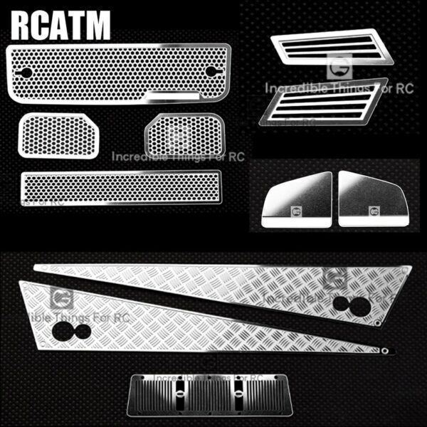 Metal Anti-skid Intake Grille Rearview Mirror for 1/10 Rc Crawler Car Traxx...