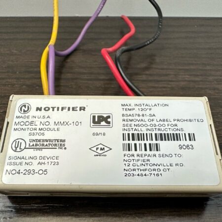 NOTIFIER MMX-101 FIRE ALARM ADDRESSABLE MONITOR MODULE