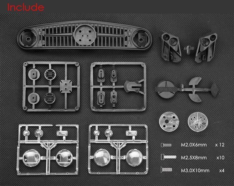 SCX10 II UMG10 4x4 Unimog Benz Truck Air Grill Front Face Turning Light Tail ... - Image 8