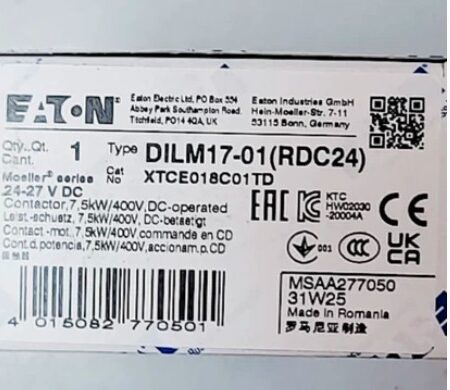 1PC NEW Eaton Moeller DILMC17-01 (RDC24) 277625 17A DC Contactor