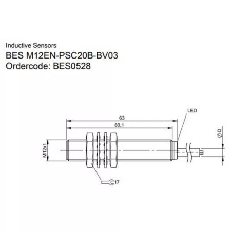 Balluff BES0528 BES M12EN-PSC20B-BV03 Inductive Sensor
