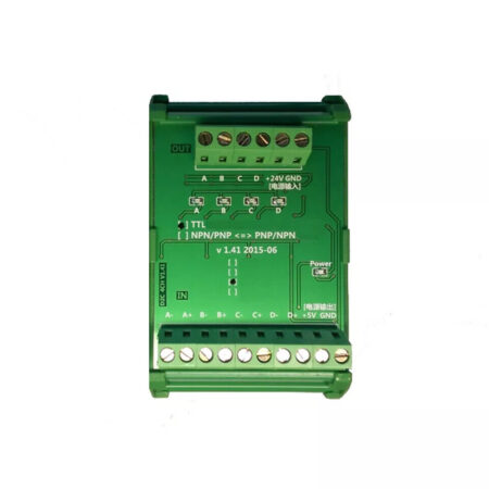Converter 4 Ways Servo Encoder Differential TTL 5V to Collector HTL 24V Signals