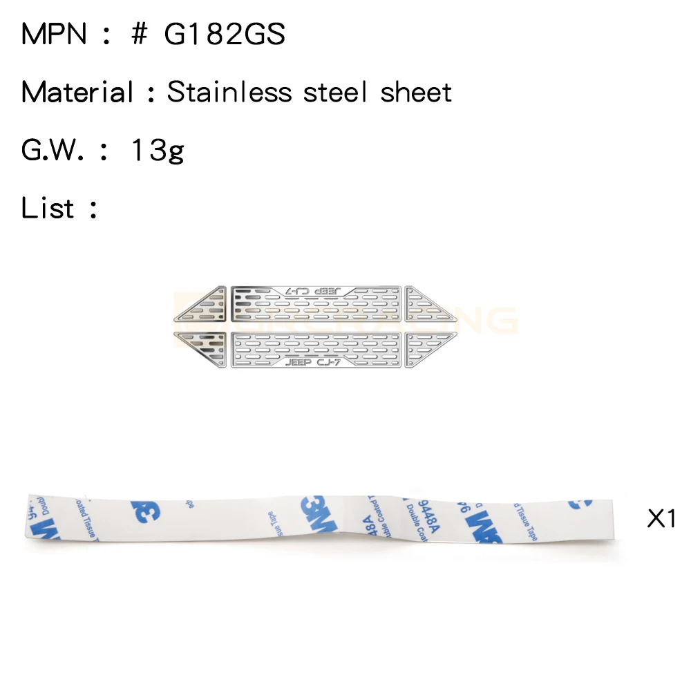Stainless Steel Decorative Sheets for SCX10 III CJ-7 Side Bumper Rock Sliders - Image 4