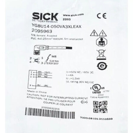 1pc New Sick YG8U14-050VA3XLEAX Has Head Cable 2095963