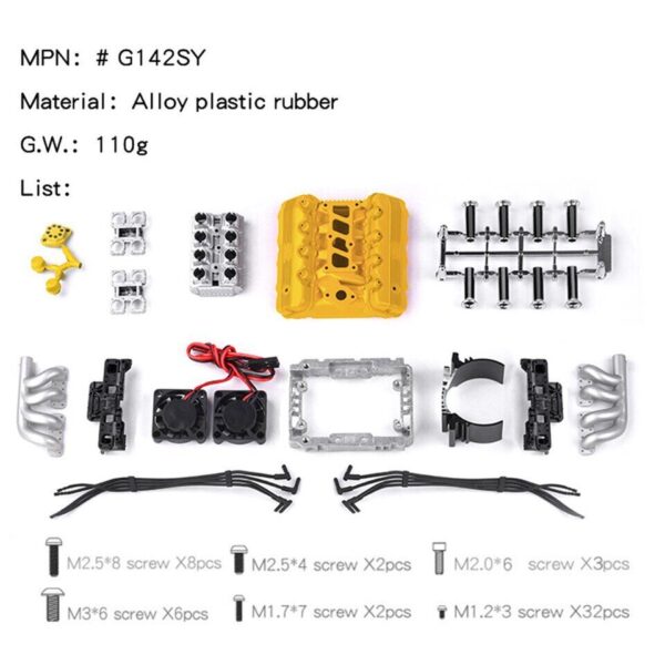 FST V8 Simulate Engine Hood Motor Cooling Fans Radiator for 1/10 RC TRX4 TRX6... - Image 6