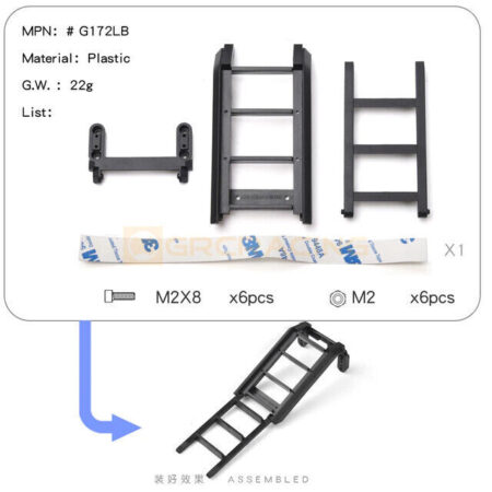 GRC Climbing Ladder For 1/10 Climbing SUV Side Window Folding Ladder Roof