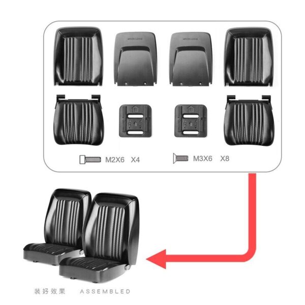 Plastic Retro Driver Seat for 1/10 RC TRX4 TRX-4 Bronco Chevrolet Blazer - Image 7