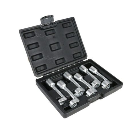 L-Type Open Ended Ring Wrench Diesel Injector Line Socket Set 1/2" Drive 6pcs
