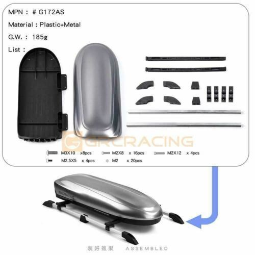 RC 1/101/8 Climbing Car Abs Roof Top Storage Box Cargo Carrier for Trx4 Trx6 G63 - Image 8