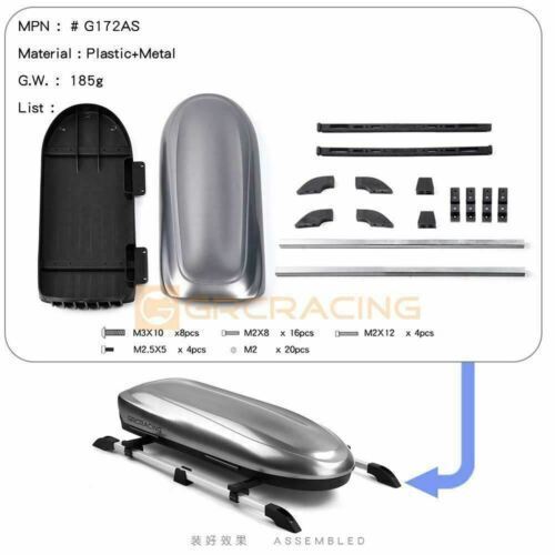 RC 1/101/8 Climbing Car Abs Roof Top Storage Box Cargo Carrier for Trx4 Trx6 G63 - Image 16