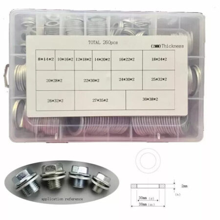 520pcs 13 Sizes Metric Aluminum Flat Ring Washers Gaskets Assortment Set Kit