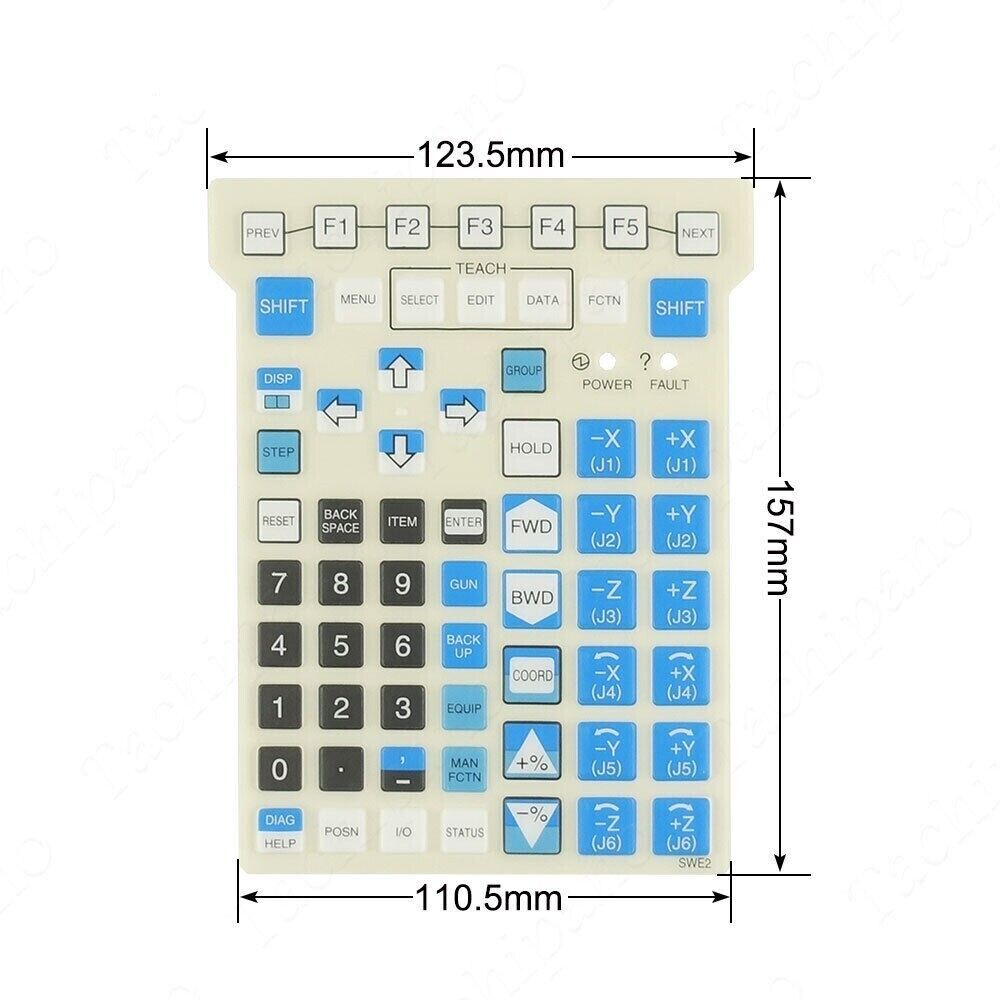 A05B-2518-C100 C212 Membrane Keypad for Fanuc SWE2 Teach Pendant Right Light